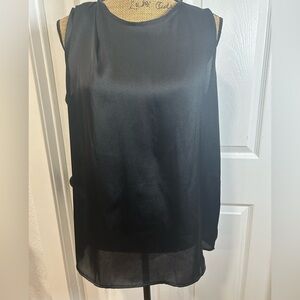 Mango Black Satin Sleeveless Blouse